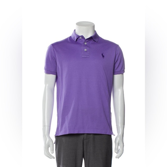 Polo Ralph Lauren Shirt Mens Purple Classic Fit Rugby Casual Navy Pony Size XL - Picture 1 of 13